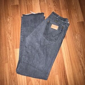 Vintage Wrangler Cowboy Cut Black Cropped Jeans Size 30